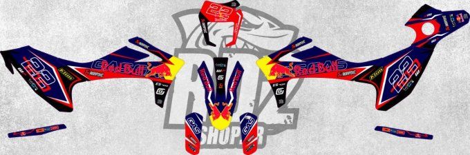 700 - kit deco -perso - stickers - autocollants - redbull - supermotard - enduro - sm - es - gasgas 