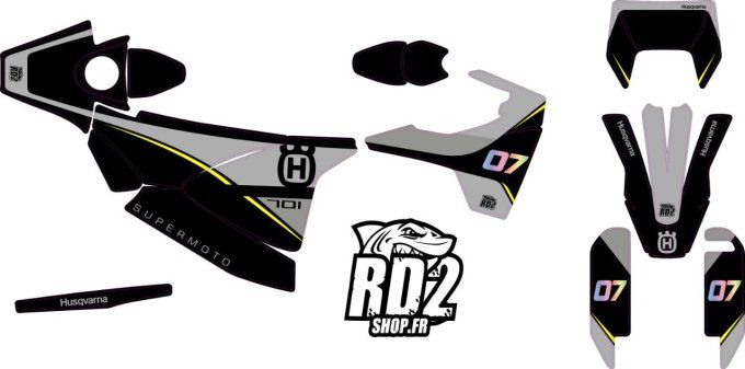 701 HVA - 701 -graphics -  stickers - kit deco -autocollants - husqvarna - supermotard - enduro - gr