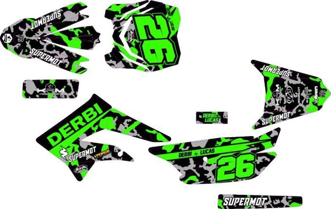 Derbi_Xtrem_KIT DECO HOLOGRAPHIQUE - kit deco derbi vert - kit deco mrt camouflage -