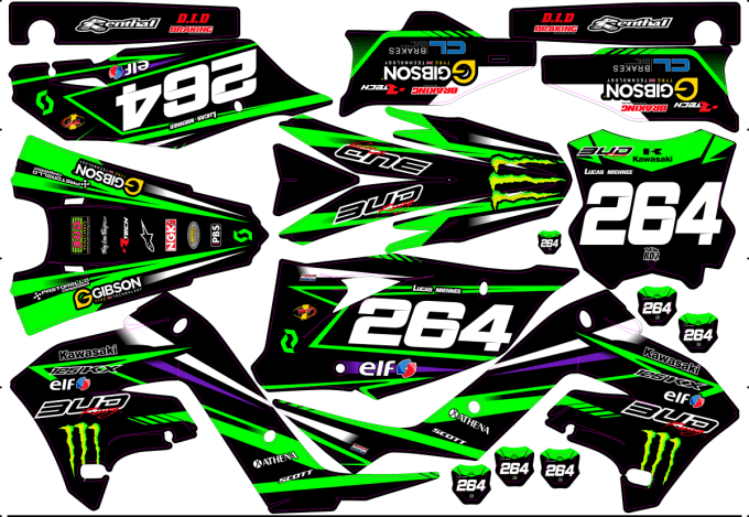 Kawasaki -Polisport-  Restyle KX 125-250 -2003-2008 - kit deco -