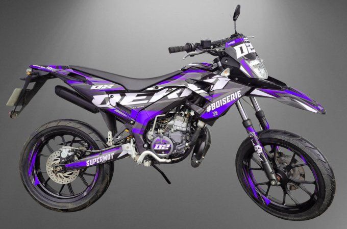 kit deco - autocollant - derbi - gilera - xtreme - smt - perso - violet - 2018 - 2019 - 2020 - rd2 -