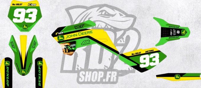 kit -deco - autocollants - john deere - ycf - motocross - supermotard - graphics - pilot - start - s