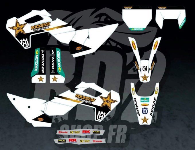 kit deco - graphics - hva - husqvarna- team - rockstar- te - fe - tc - fc - 2024 - 2025 - 2023 - rd2