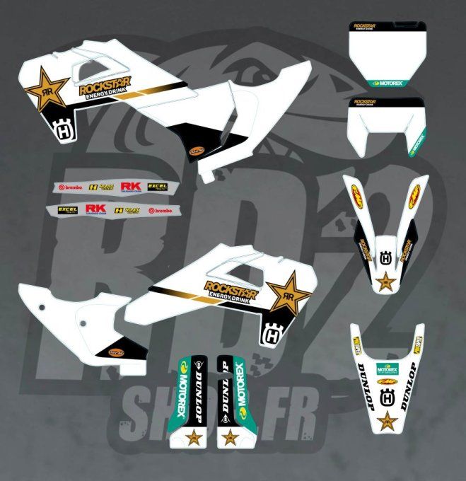 kit deco - graphics - hva - rockstar - team - 2025 - 2026 - 2027 - tc - fc - te - fe - husqvarna