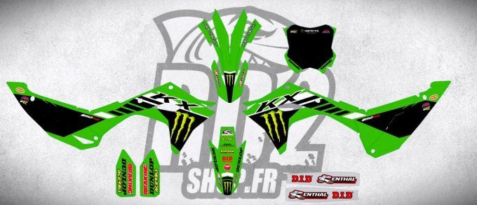 kit deco - graphics - kawasaki - kxf - 250 - kx 250 sr - monster - team - 2025 - 2026 - stickers - k