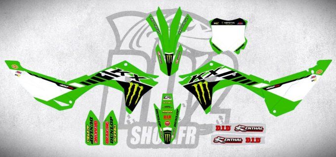 kit deco - graphics - kawasaki - kxf - 450- kx 450 sr - monster - team- 2024 - 2025 - 2026 - sticker