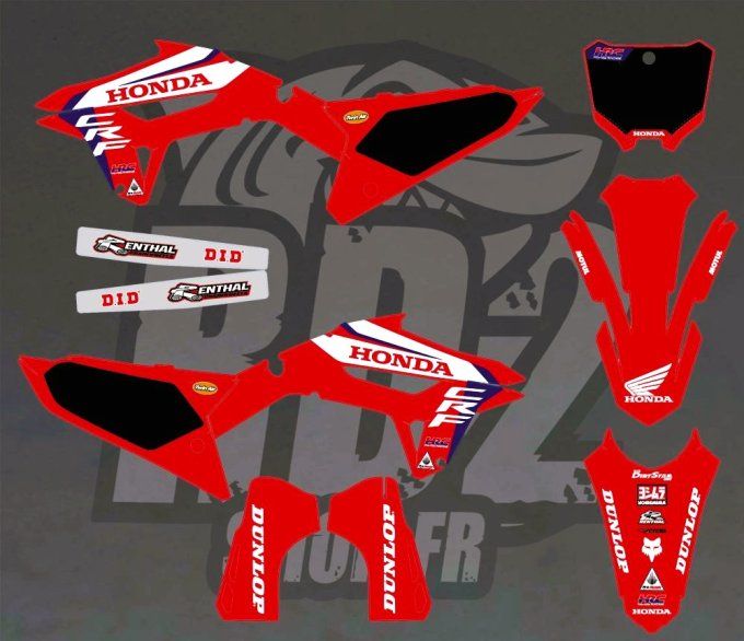 kit deco - honda hrc - usa - noir -lawrence -crf - 250 - 450 - 2021 - 2022 - 2023 - 2024 - autocol