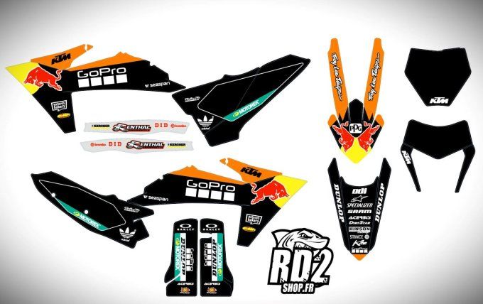 kit - deco - ktm - sx - sxf - exc - 2023 - 2024 - redbull - gopro - noir - graphics -