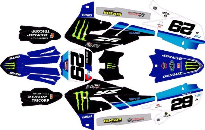 kit deco - monster - perso - yzf - yamaha - 250 - 450 - 2015 - 2016 - 2017 - 2018 -2019 -