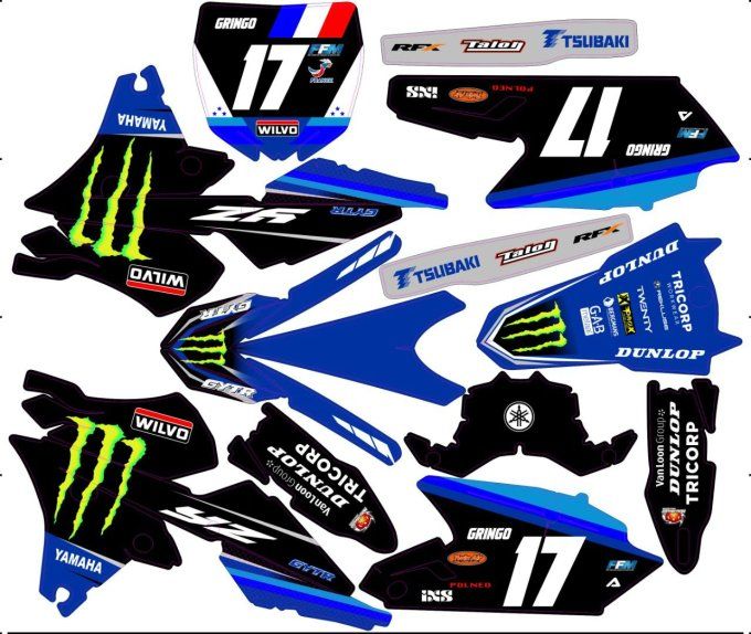 kit deco - monster - perso - yzf - yamaha - 250 - 450 - 2015 - 2016 - 2017 - 2018 -2019 -