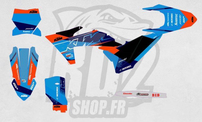 kit deco - perso -ktm- bleu - sx - sxf - exc - excf - 2023 - 2024 - 2025 -