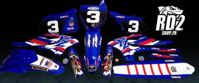 kit deco - qb - 85 yz - 85yz - replica - rouge - blanc - bleu - rd2 - 2025 - 2026 - mx -