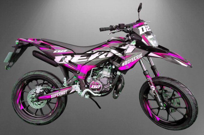 kit deco - stickers- derbi - gilera - xtreme - smt - perso - rose - 2018 - 2019 - 2020 - krm -