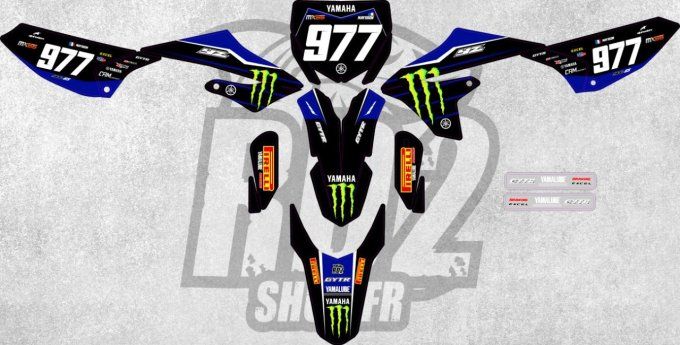 kit deco - stickers -yz 65 - yz 85 - yz - yamaha - monster - team - perso- nom - numéro - rd2 -