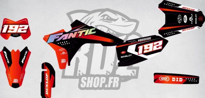 kit deco -  Supermot - fantic - 2023 - 2024 - 2025 - rd2 - 50 - xm - sm -rouge -  stickers -