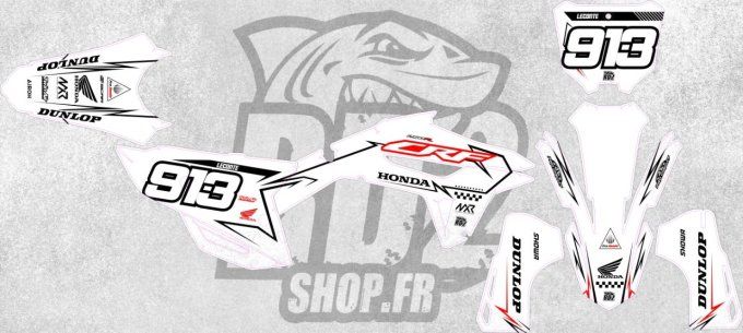 kit deco - white - blanc - crf - honda - 250 - 450 - 2022 - 2023 - 2024 - 2025 - 2026 - stickers - p