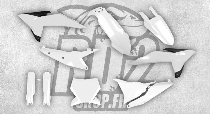 kit - plastiques - 125 - 250 - 300 -350 - 450 --ktm-sx-sxf-25-2025 - 2026 - blanc-noir-plastics