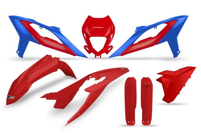 kit plastiques - beta - race - 2023 - 2024 - 125 - 200 - 250 -300 - 350 - 430 - 480 - bleu - rouge