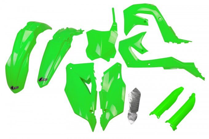 kit plastiques - fluo vert - kawasaki - kxf 250 - kxf 450 - 2019 - 2020 - 2021 - 2022 - 2023 -