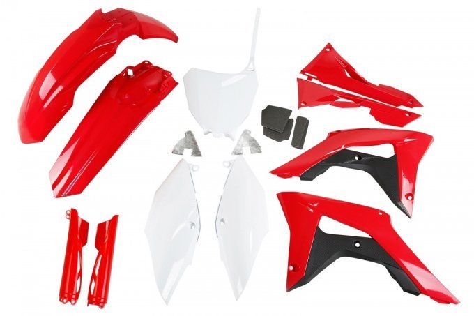 kit plastiques - rouge - blanc - honda - crf - 250 - 450- 2021 - 2020 - 2019 - 2018 - 2017 -