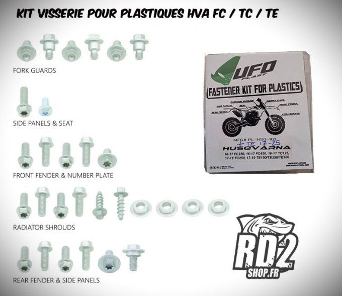 kit - visserie -ufo - plastiques -HUSQVARNA - hva - fc - tc - te - vis - bolt - rd2shop -