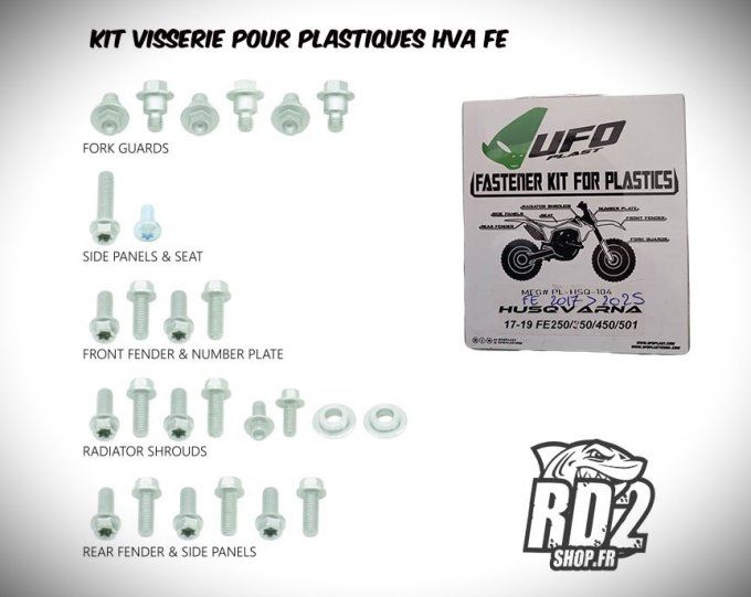 kit - visserie -ufo - plastiques -HUSQVARNA - hva - FE- vis - bolt - rd2shop -