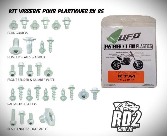 kit - visserie -ufo - plastiques - ktm - sx -85 - sx85  - vis - bolt - rd2shop -