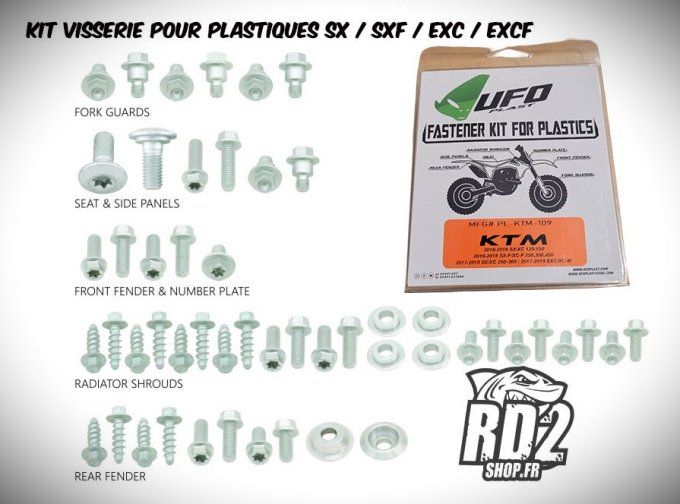 kit - visserie -ufo - plastiques - ktm - sx - sxf - exc - exc-f - vis - bolt - rd2shop -2016 - 2017 