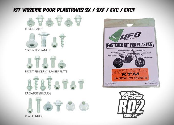 kit - visserie -ufo - plastiques - ktm - sx - sxf - exc - excf - vis - bolt - rd2shop -2019 - 2020 -