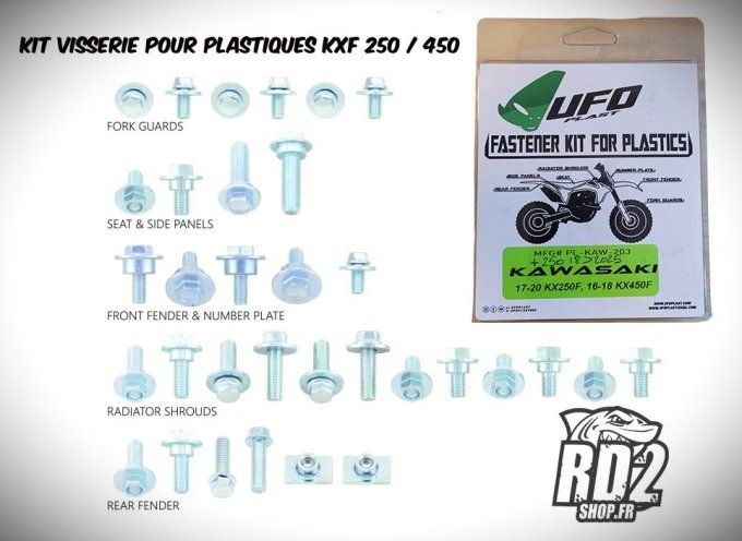 kit - visserie -ufo - plastiques - kxf 250 - kxf 450 - vis - bolt - rd2shop -