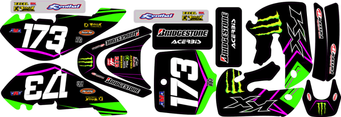 KX 65 - kx65 - kawasaki - monster - graphics - kit déco - stickers -