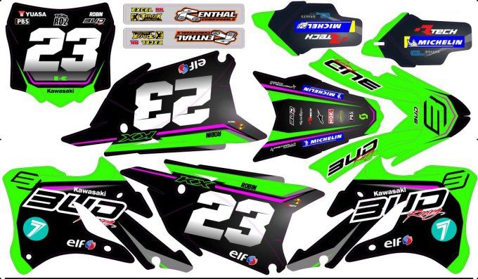 KX 85 - 2022 - 2023 - 2024 - kit deco -bud - racing - stickers -graphics -