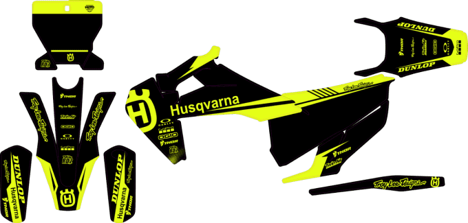 TC - fc - te - fe - kit deco - stickers- jaune - edition - hva- husqvarna - perso- graphics - 2016 -