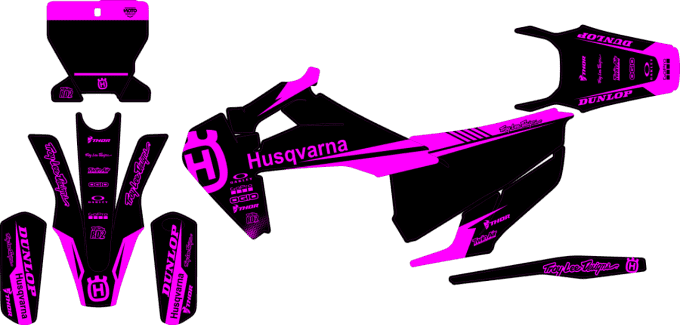 tc - fc - te - fe - kit deco - stickers- Pink - edition - hva- husqvarna - perso- graphics - 2016 - 