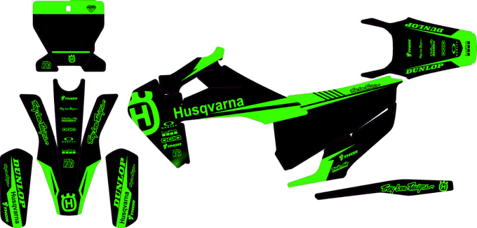 tc - fc - te - fe - kit deco - stickers- vert - edition - hva- husqvarna - perso- graphics - 2016 - 