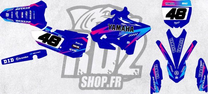 YZ 125-250 - yamaha - kit deco - perso - rose - bleu - 2015 - 2016 - 2017 - 2018 - 2019 - 2020 - 202