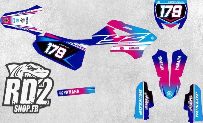 YZ 85 - yz 65 - kit deco -graphics - 2022 - 2023 -2024 - 2025 - perso - rose - bleu - blanc - mx -